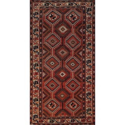 All-Over Geometric Bakhtiari Persian Area Rug Handmade Wool Carpet - 5'0"x 10'9"