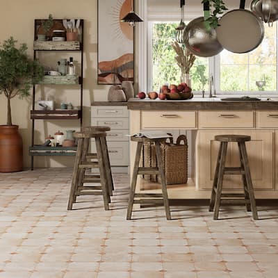 Merola Tile Laverton Octagon Arena with Taco Natural 7-7/8" x 7-7/8" Porcelain Floor and Wall Tile