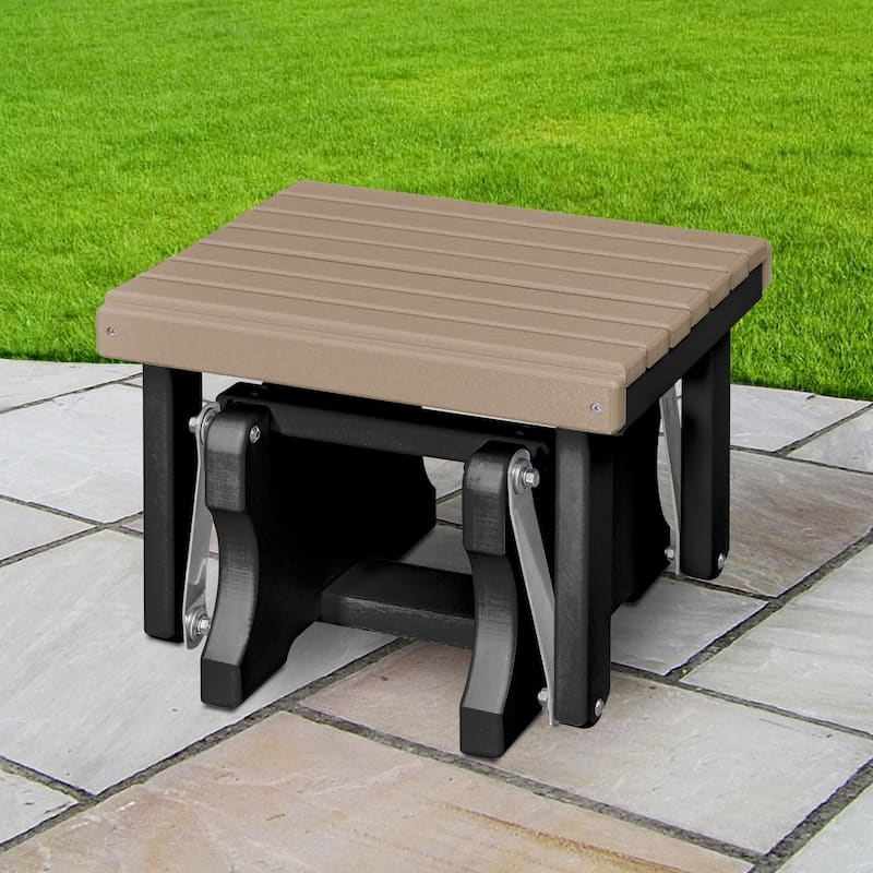 American Furniture Classics Model 601 Gliding Ottoman, made in USA - Weatherwood on Black