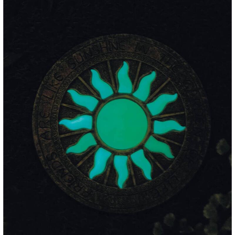10.25" Bronze Yellow Bursting Sun Glowing Garden Stepping Stone