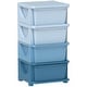 preview thumbnail 1 of 19, 4 Tier Kids Storage Unit, 4 Drawer Chest Toy Organizer Plastic Bins for Bedroom Nursery Living Room for Boys Girls Toddlers Blue