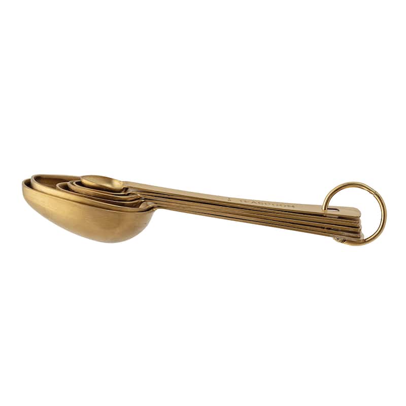 Gold Stainless Steel Measuring Spoons - 6.5"L x 1.8"W x 0.9"H