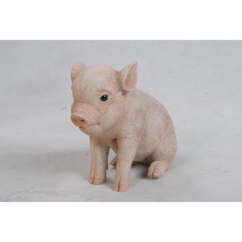 Baby Pig Outdoor Garden Statue - 7.5"