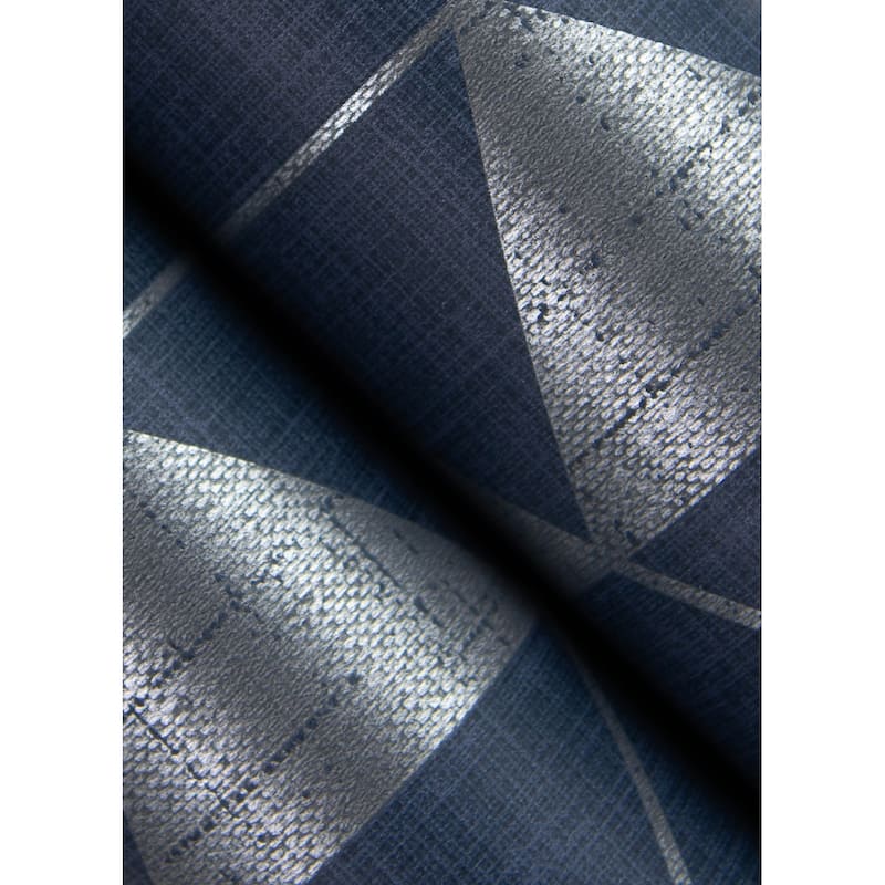 Scott Living Fairbank Navy Linen Geometric Wallpaper