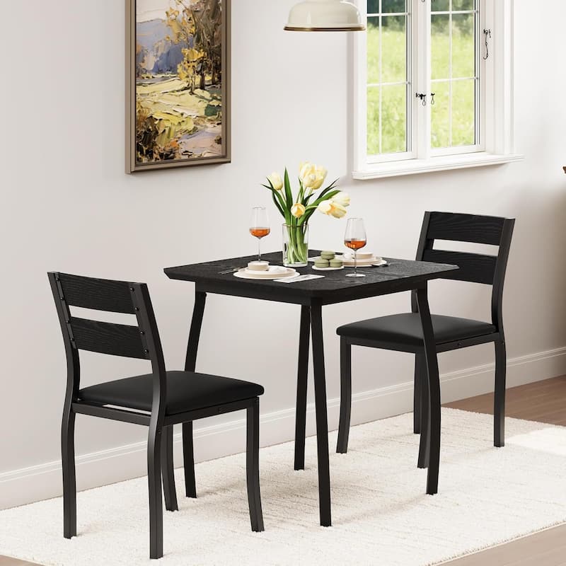 3-Piece Kitchen Small Dining Table Set for Small Spaces, Kitchens & Dining Rooms
