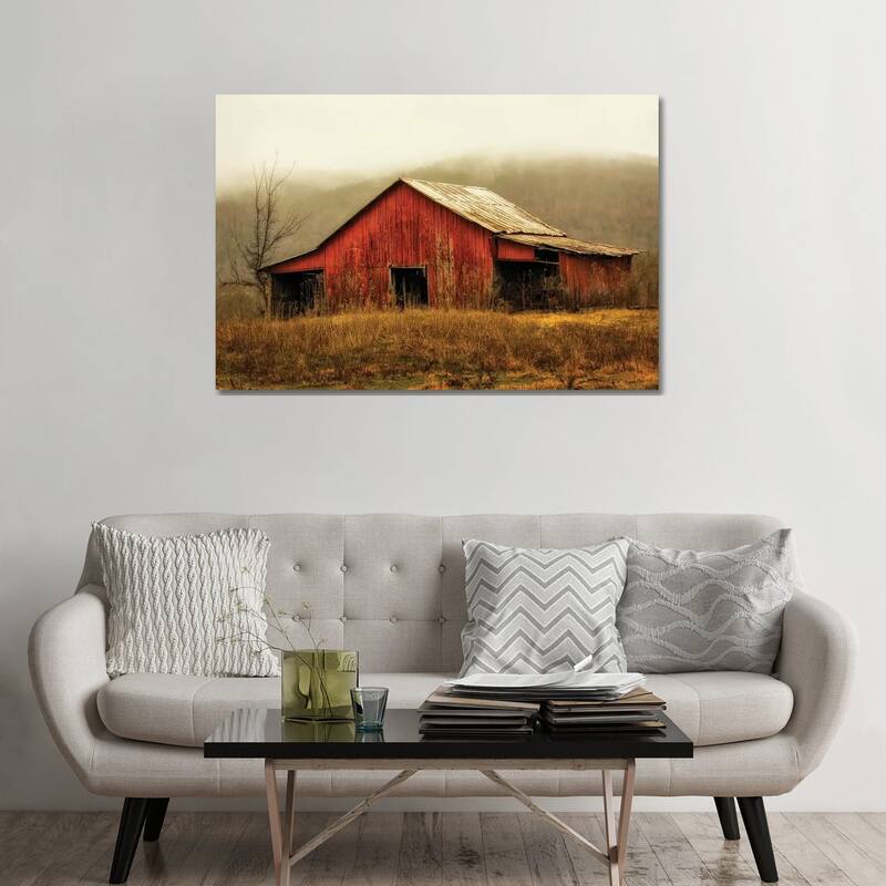 iCanvas "Skylight Barn in the Fog" by Andy Amos Canvas Print - 32x48x1.5