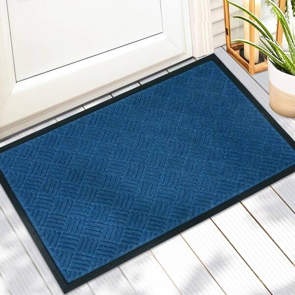 slide 2 of 3, George Towne Living-24x36 Decorative OVERSIZED Indoor/Outdoor Mat - 24x36 Blue