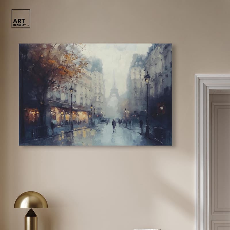 Foggy Paris Canvas by Art Remedy, Gallery Wrapped