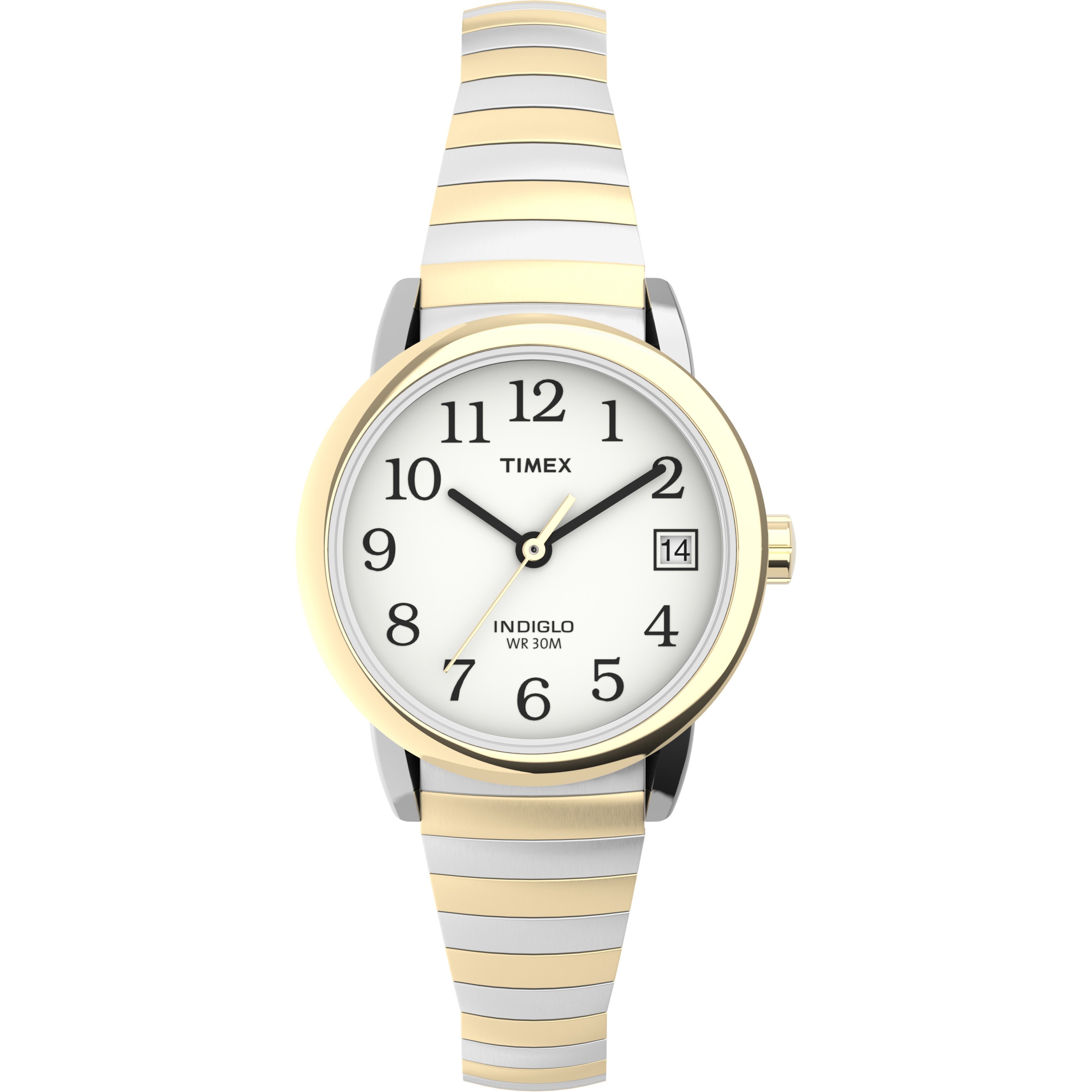 Timex Women's Easy Reader 25mm Watch - Two-Tone Case White Dial with  Tapered Expansion Band - One Size