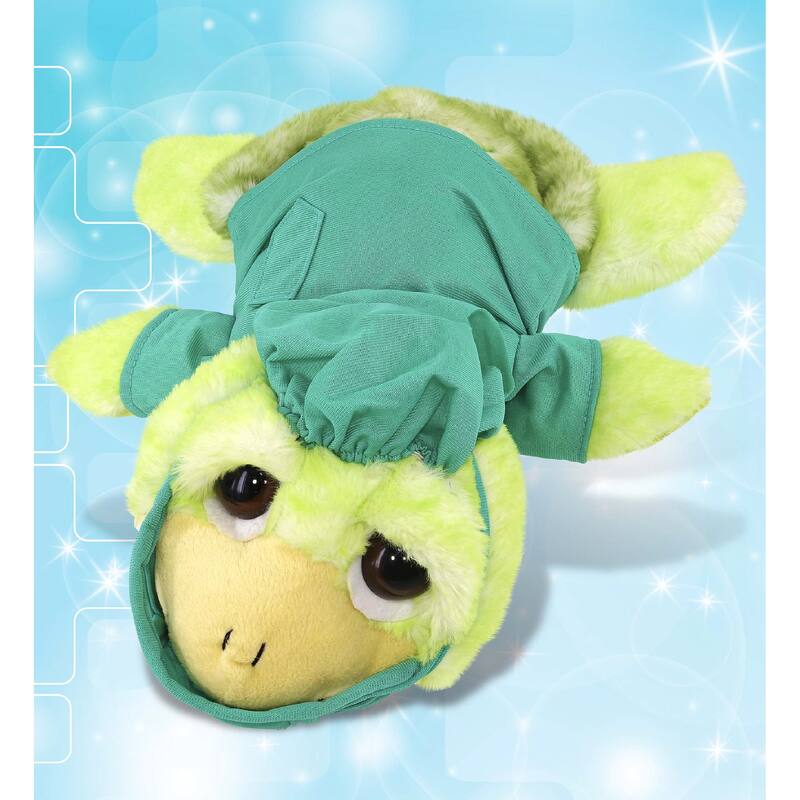 DolliBu Green Sea Turtle Large Doctor Plush with Scrub Uniform and Cap - 11 inches