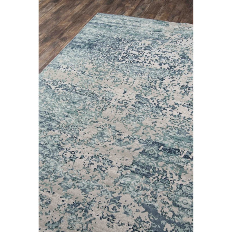ECARPETGALLERY Machine Woven Delphine Blue Area Rug