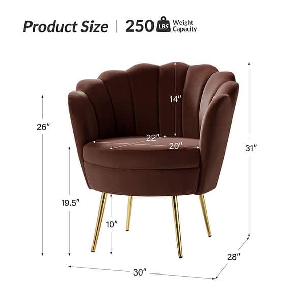 dimension image slide 15 of 18, HULALA HOME Xabier Cute Modern Upholstered Barrel Chair Accent Chair with Tufted Back