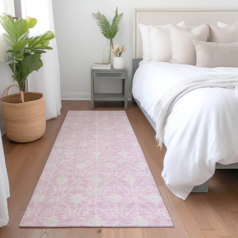 Premium Washable Super Soft Modern Teardrop Mayfield Rug - Pink - 2'3" x 7'6"