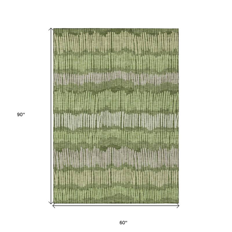 HomeRoots Striped Transitional Rectangle Outdoor Rug