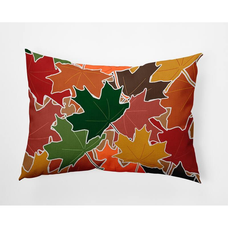 Leaf Pile Accent Pillow - Forest Green - 14" x 20"