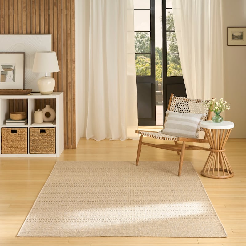 Nourison Tulum Indoor/Outdoor Striped Area Rug - 6' x 9' - Cream