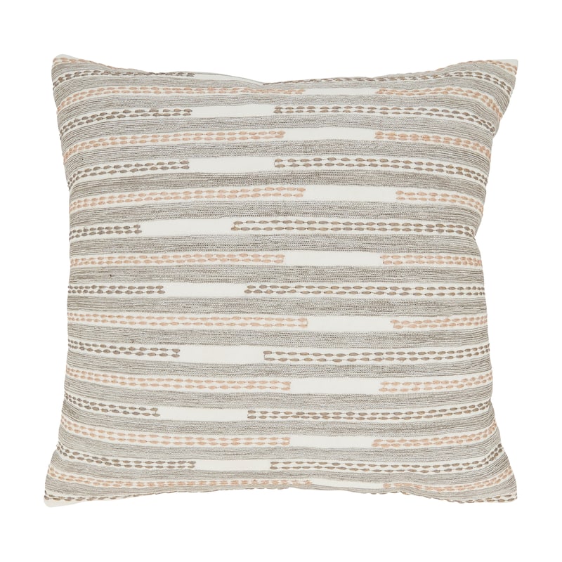 Handcrafted Hues Stitched Stripe Throw Pillow - Feather Down - 18"x18"