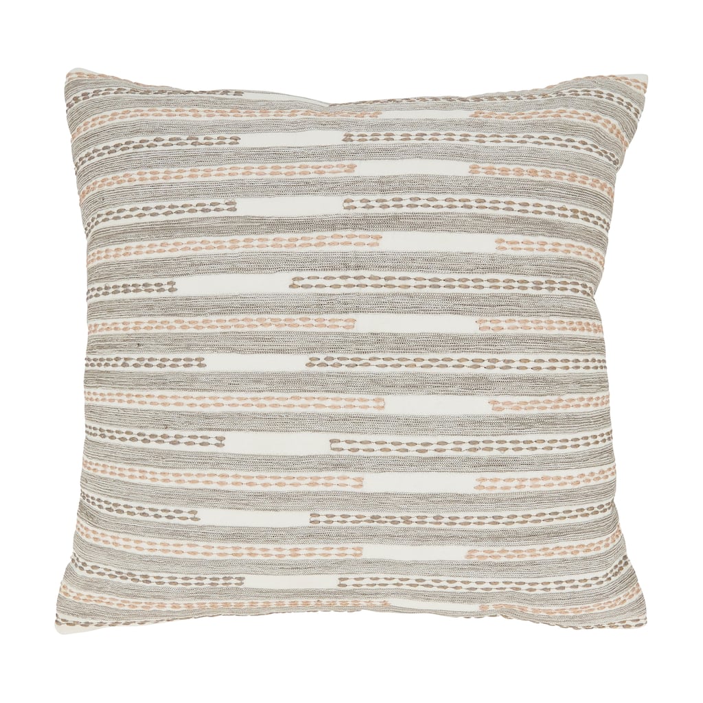 Handcrafted Hues Stitched Stripe Throw Pillow