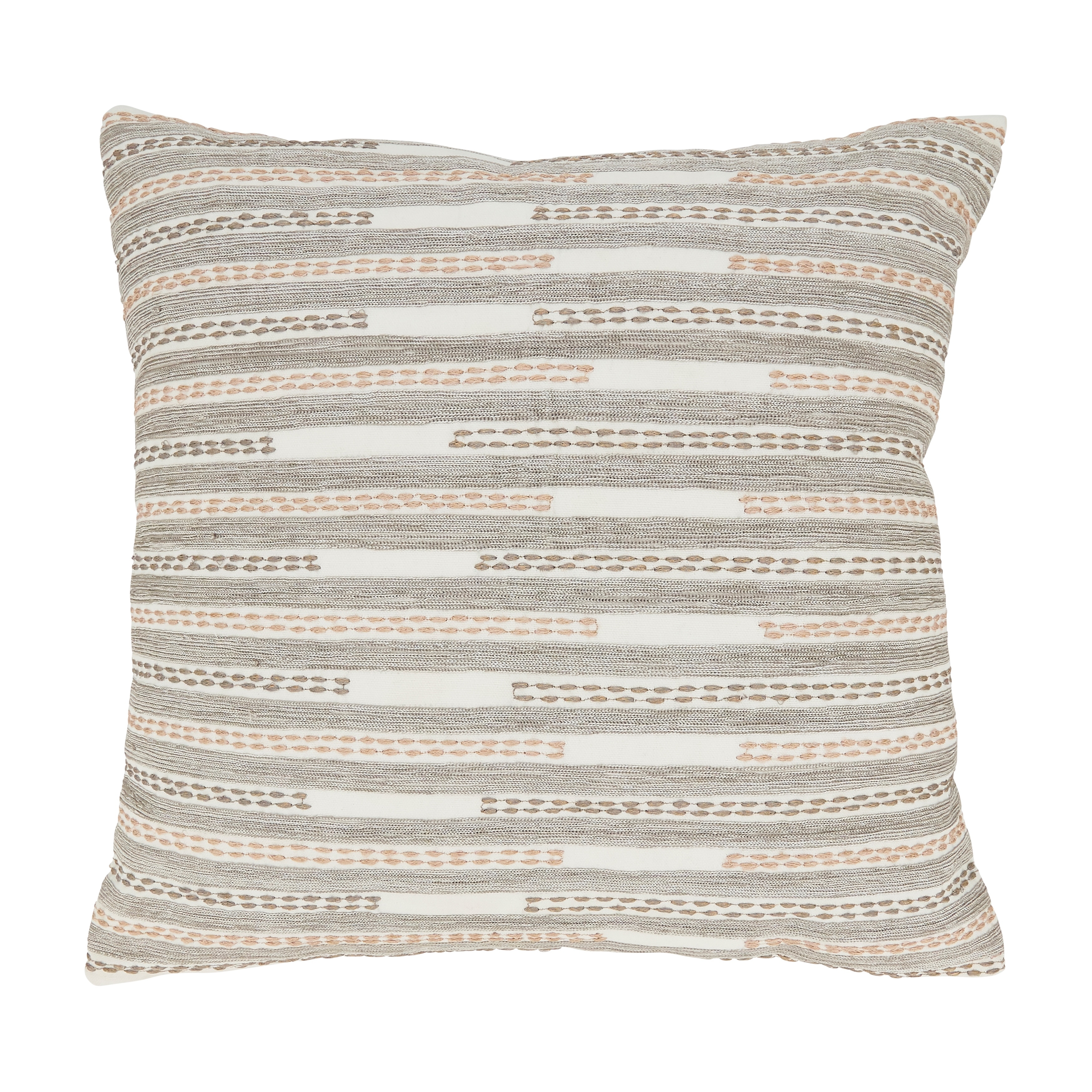 Handcrafted Hues Stitched Stripe Throw Pillow