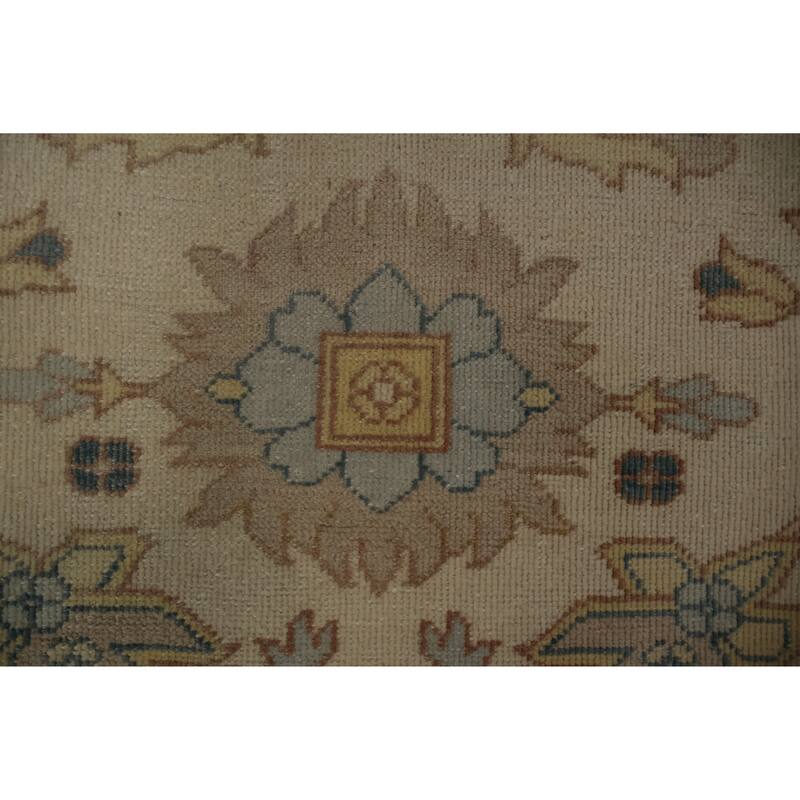 Hand Knotted Oriental 100% Wool Carpet Traditional All-Over Beige & Ivories Ziegler Area Rug - 11' 8'' X 8' 9''