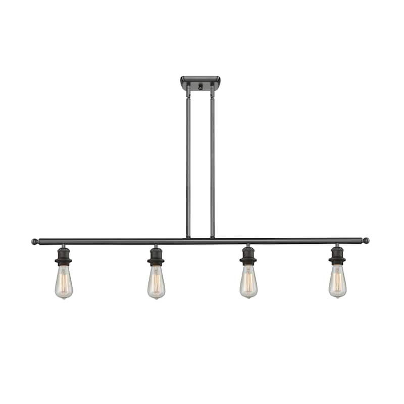Innovations Lighting Bare Bulb 4 Light 48" Wide Linear Chandelier - Oiled Rubbed Bronze
