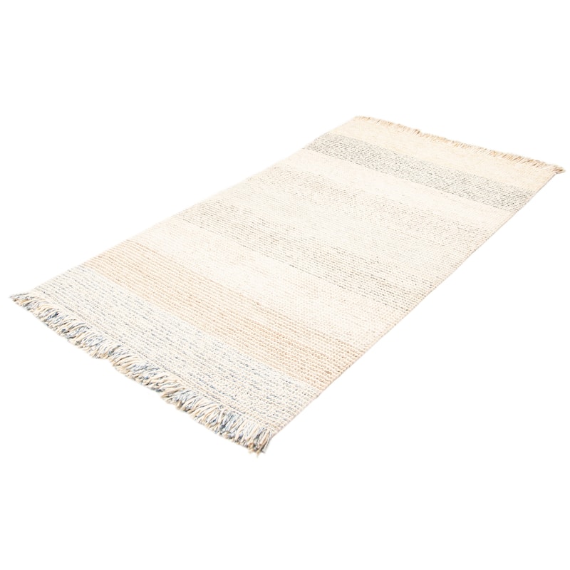 ECARPETGALLERY Braid weave Sienna Cream Wool Rug - 5'2 x 9'8