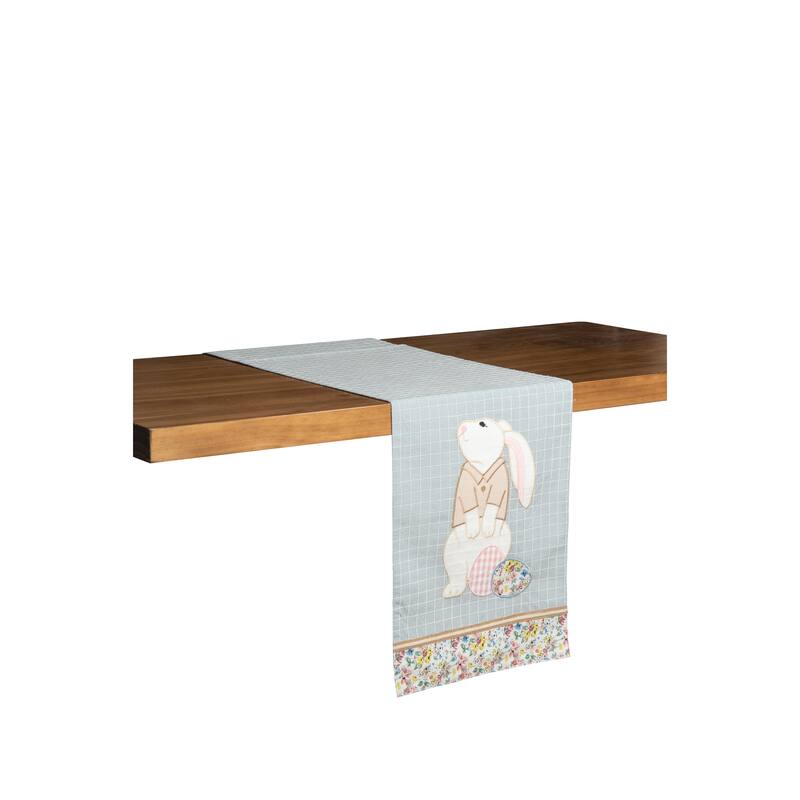 13" x 72" Bunny Rabbit Easter Eggs Table Runner