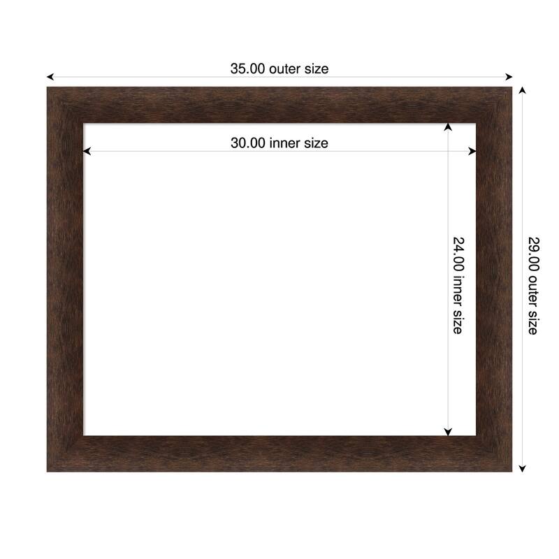 Amanti Art Warm Walnut Framed Dry Erase Magnetic Board - 35 x 29 in