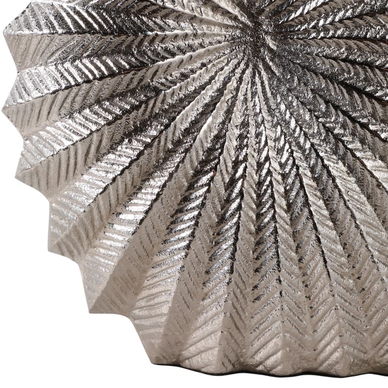 Aluminum Metal Vase Coastal Glam Decorative Accent - 13" Silver