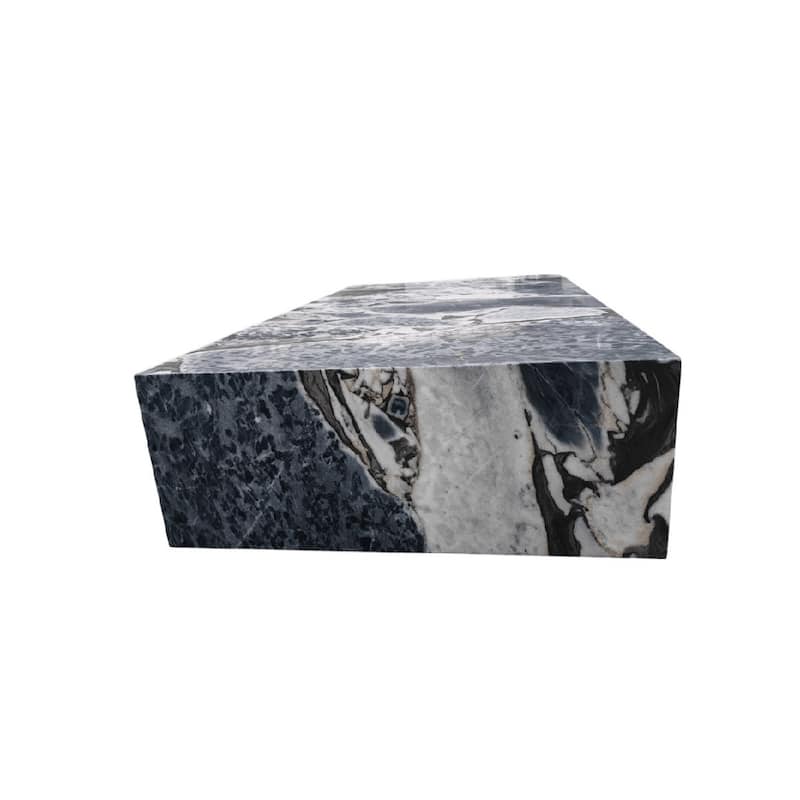 BETACH Genuine Marble Block Coffee Table - Blue Galaxy Marble