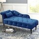 preview thumbnail 11 of 12, 60"W Velvet Chaise Lounge, Tufted with Pillow & Nailhead Decorate - 60.6W" x 27.5D" x 28.3"H
