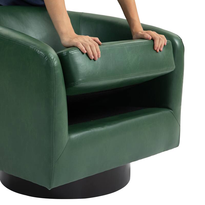 Round Barrel Armchair 360-Degree Swivel Accent Chairs