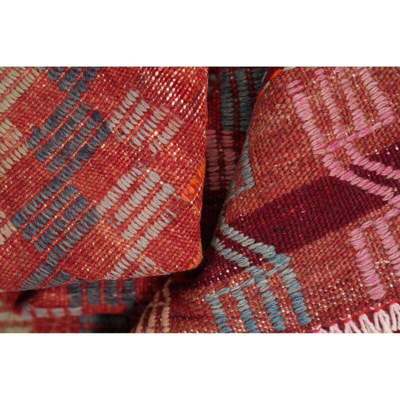 Hand Woven Oriental 100% Wool Carpet Southwestern Tribal Multi-Colored Kilim Area Rug - 9' 5'' X 5' 9''