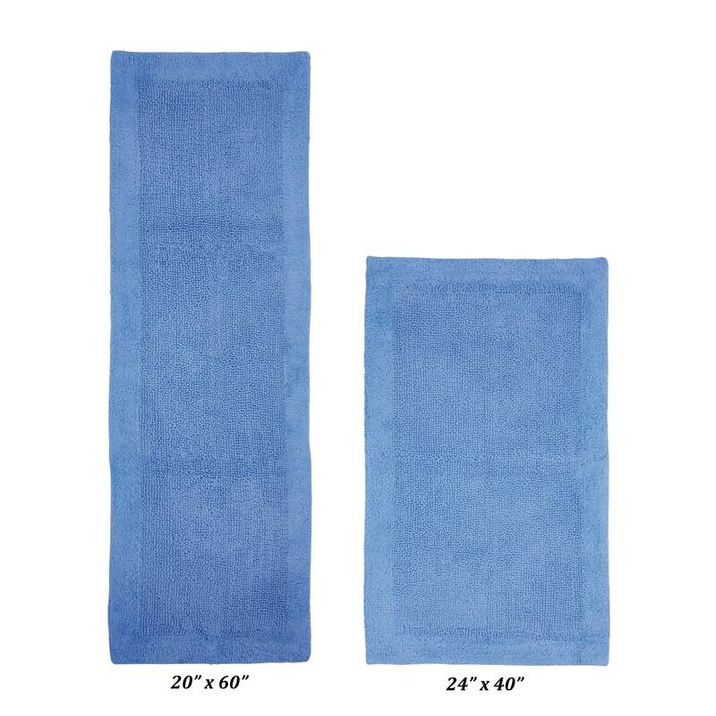 Better Trends Bath Rugs Set 100% Cotton Tufted Soft Water Absorbent Bathroom Rug for Shower, Sink Bath Mats Edge Collection