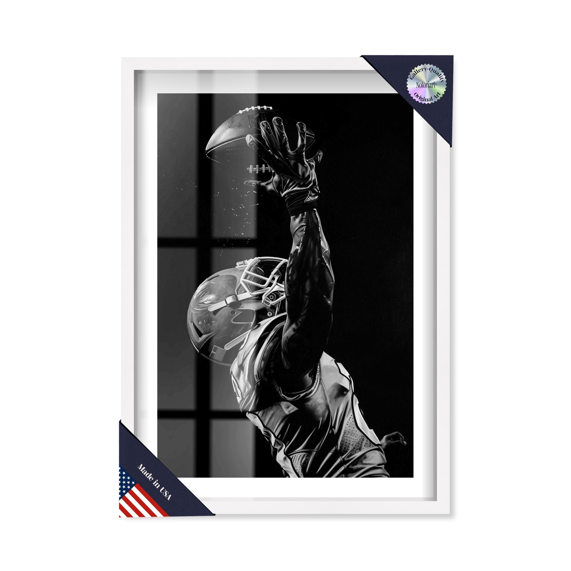 Football Player Shadowbox Print by Notoriart