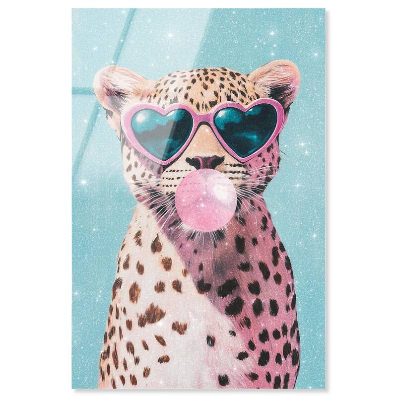 Pastel Cheetah Bubblegum Acrylic by Art Remedy, Ready to Hang - 24" x 36"
