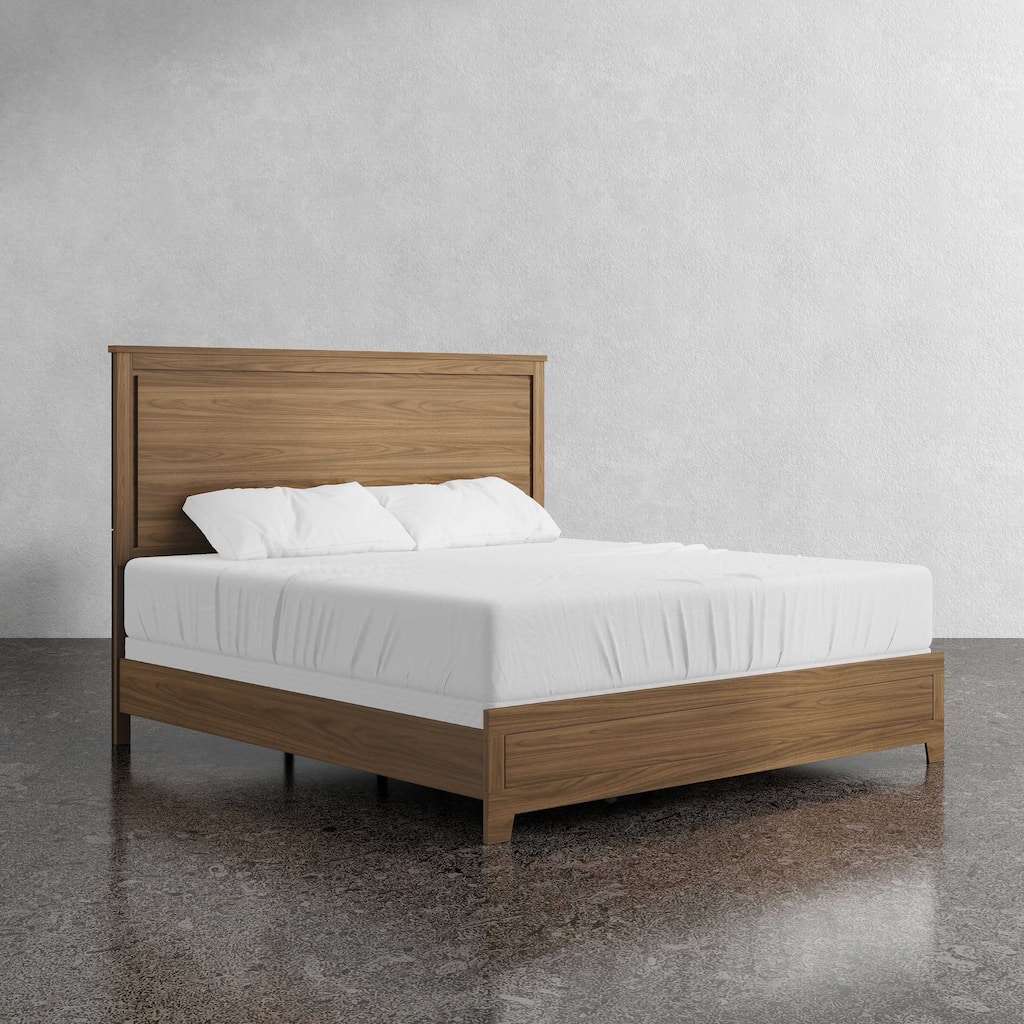 Furniture of America Nyess Modern Chestnut Brown Solid Wood Panel Bed