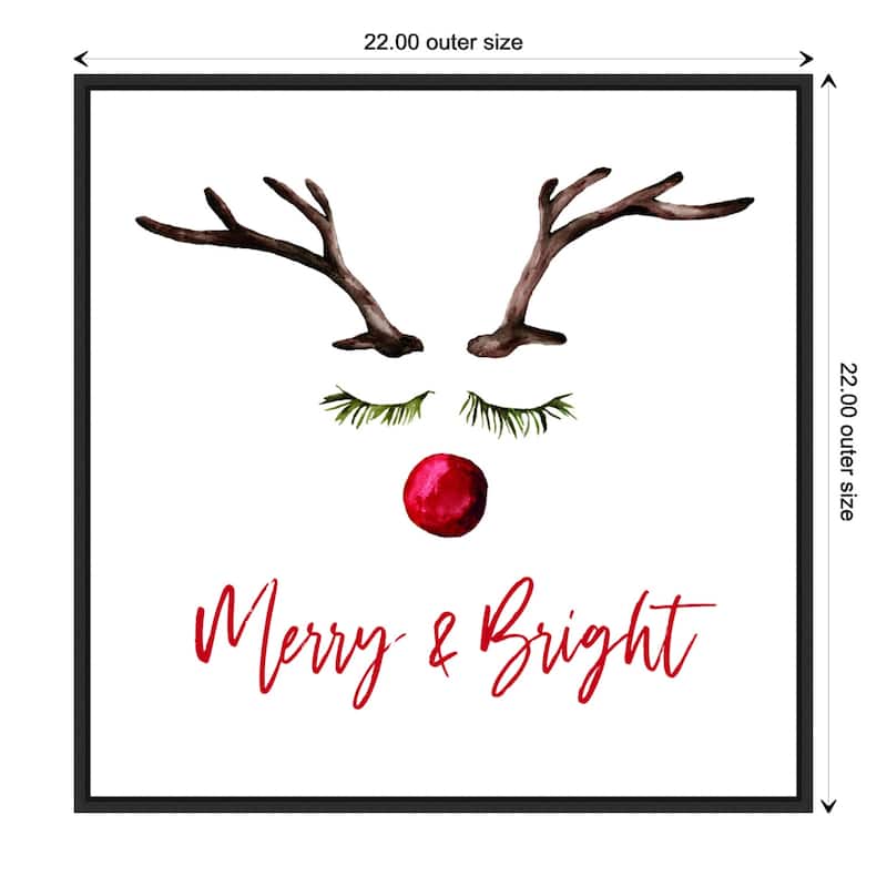 Reindeer Merry and Bright by Amanti Art Portfolio Framed Canvas Wall Art