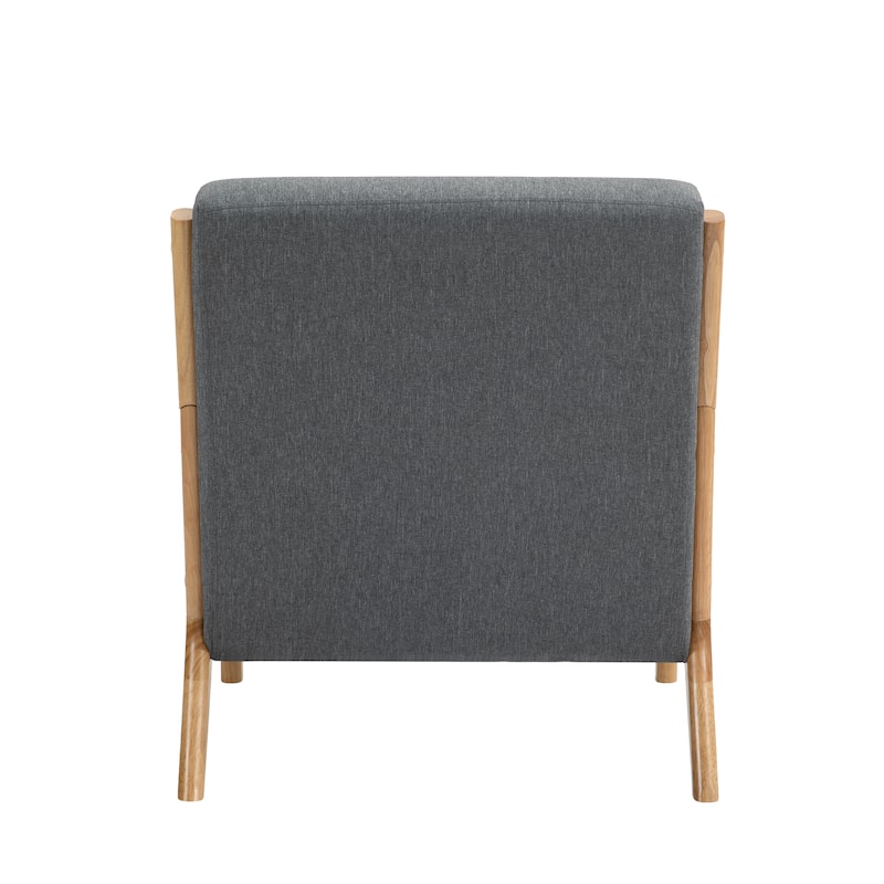 Mid Century Solid Wood Upholstered Accent Chair