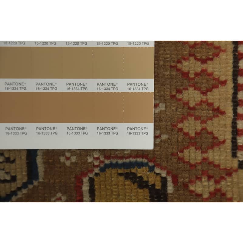 Hand Knotted Oriental 100% Wool Carpet Traditional Geometric Brown Heriz Runner Rug - 8' 6'' X 3' 7''