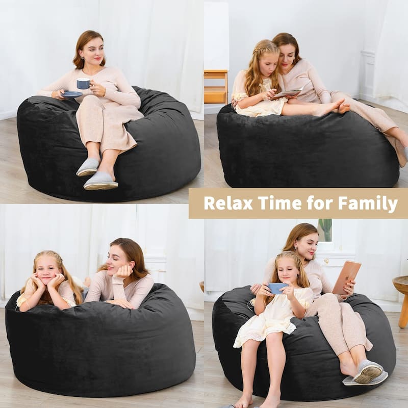 ,Cozy Lazy Sofa,48 Inch Memory Foam Bean Bag Chairs for Adults/Kids