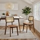 preview thumbnail 31 of 34, Art Leon Cane Backrest Leather Dining Chairs (Set of 2)