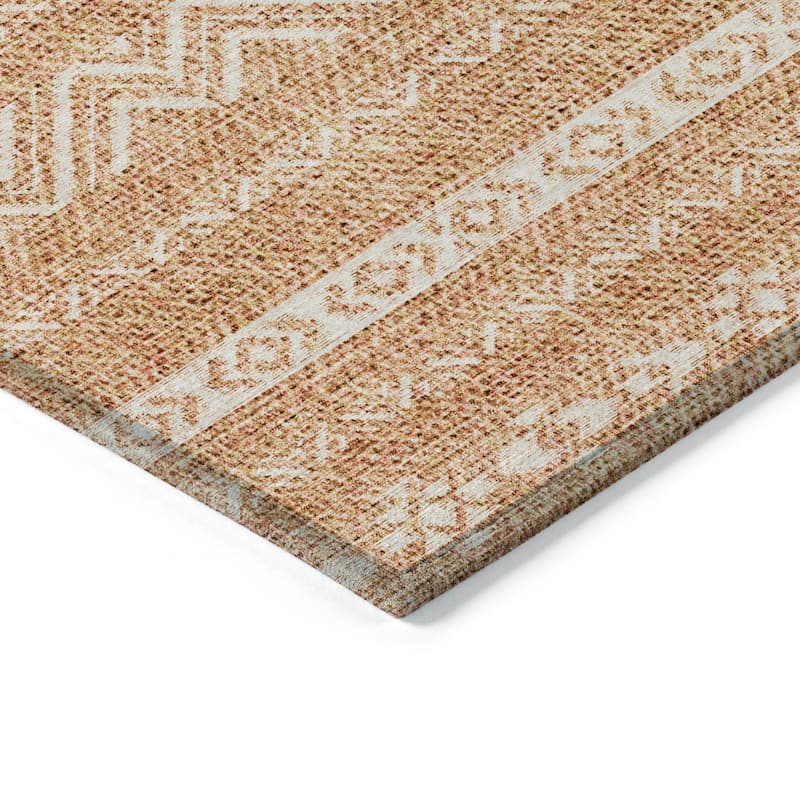 Machine Washable Indoor/ Outdoor Chantille Stripes Boho Rug