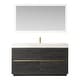 preview thumbnail 43 of 84, Huesca Bath Vanity with Composite Integral Sink Top and Mirror 60in. Single Sink - North American Black Oak