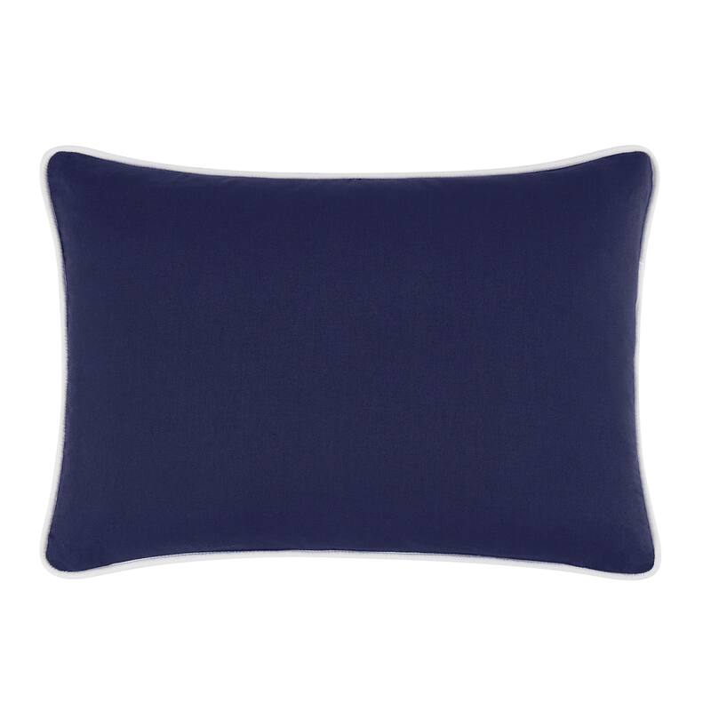 Brooklyn Loom Solid Contrast Piped Decorative Pillow - Navy/White - 14x20
