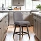 preview thumbnail 8 of 176, Amalie Upholstered Bar Stool, Swivel Counter Height Stool with Solid Wood Frame Single - Grey & Mocha Fabric - Counter Height