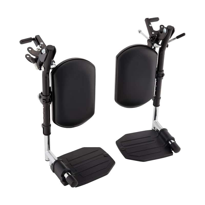 Invacare Wheelchair Elevating Legrests - Padded Calf Pads, Composite Footplates & Swing Away Function - Black - Black