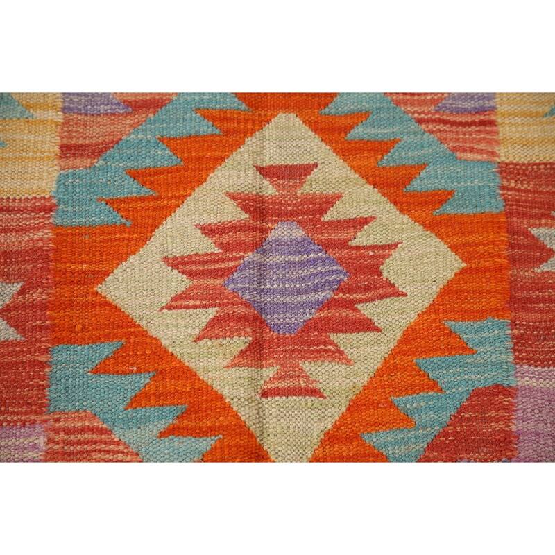 Reversible Southwestern Kilim Accent Rug Flatweave Wool Carpet - 3'2"x 5'0"