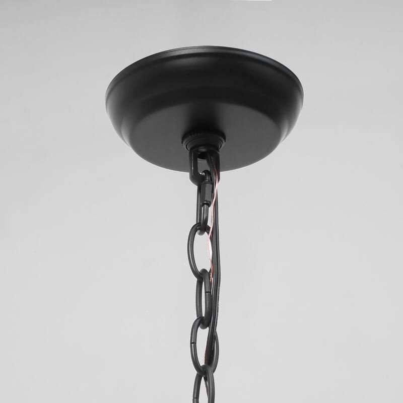 Modern Farmhouse 9-Light Chandelier Black Wheel 2-Tier Candle Lighting for Dining Living Room - D 39.4" x H 31.1"