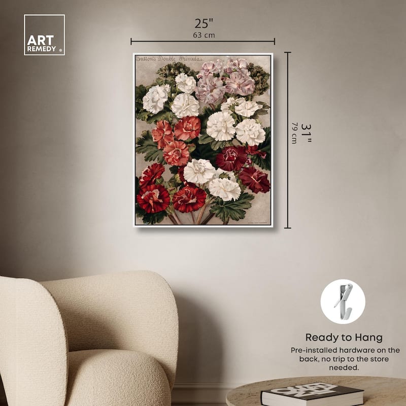 Flowered Primulas Canvas by Art Remedy